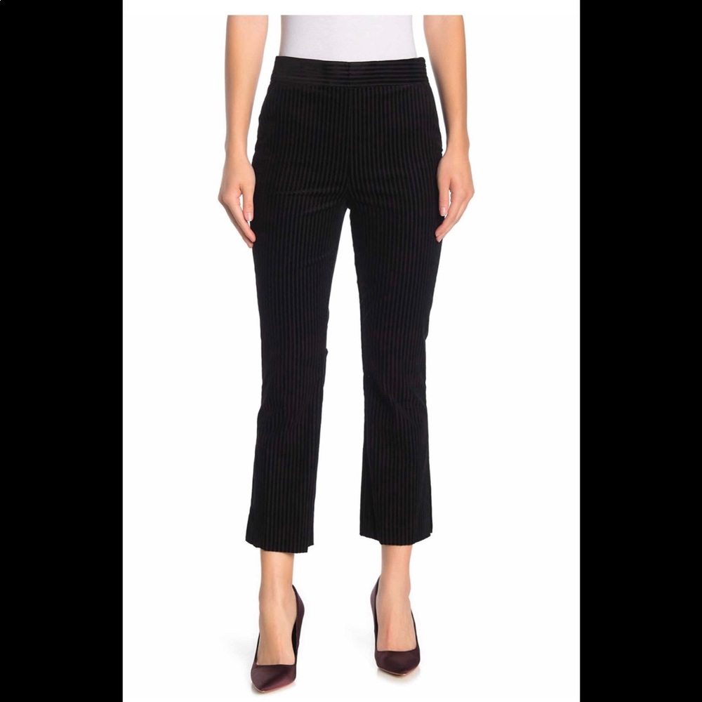 Frame velvet striped crop flare pant